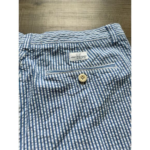 Vineyard Vines Club Short, Men’s Size 32 Blue / White Striped Seersucker Chino S - Picture 4 of 9